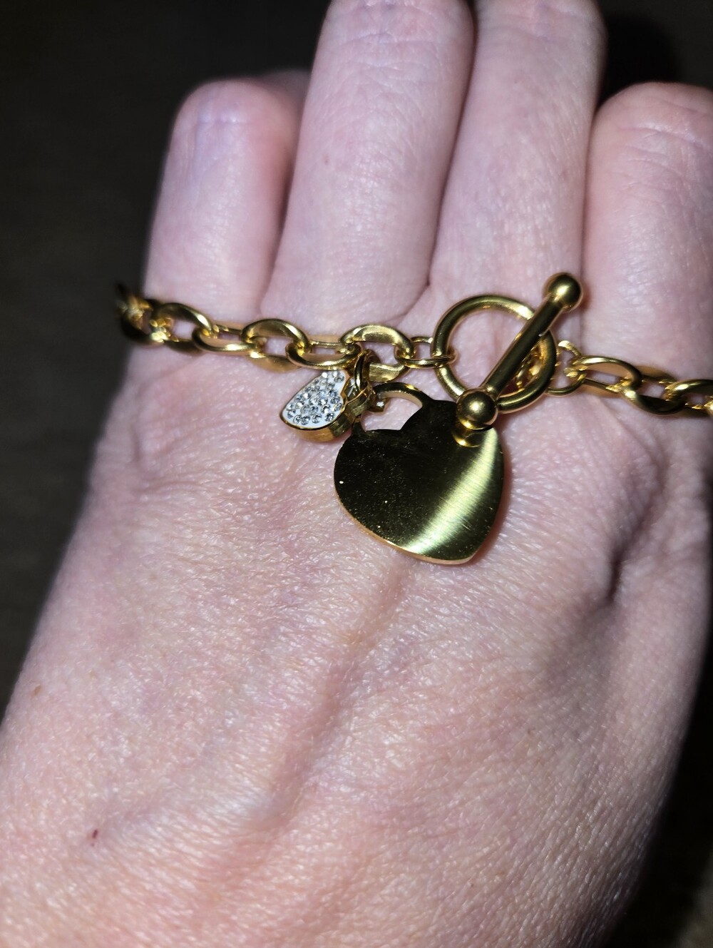 Handmade Gold Bracelet • Heart Charm Jewelry 324 - Picture 4 of 4